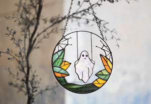 Ghost Funny Halloween Ghost Window Hanging Suncatcher Ornament Halloween Window Hanging Suncatcher Ornament 0924