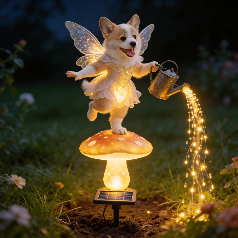 Custom from Any Photo, Garden Lamp - Personalized Dog Garden Solar Light