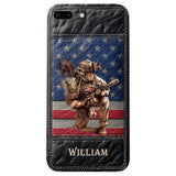 Military Art - Personalized Veteran Leather Phone Case