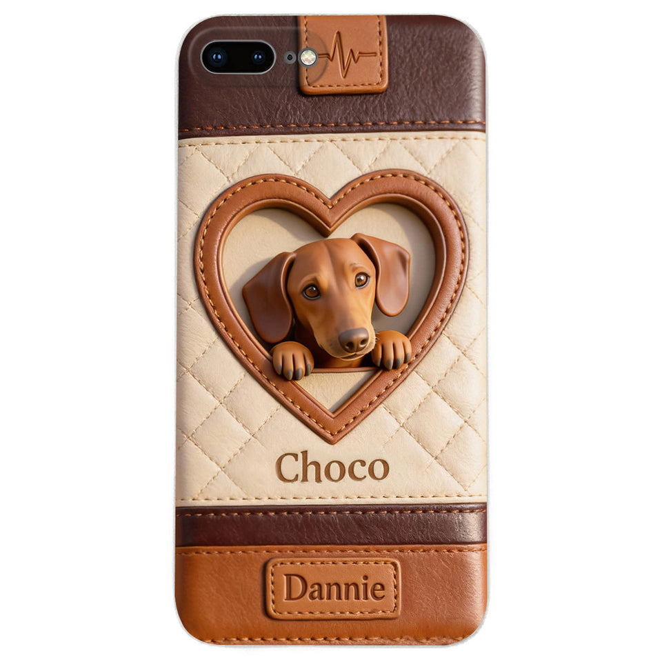 Custom From Any Photo - Personalized Dog Leather Phone Case