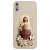 Memorial Gift Idea, Gift for Lost of Loved Ones - Personalized Memorial 3D Embossed Leather Phone Case