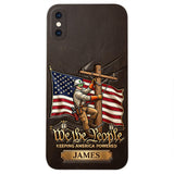 We The People - Personalized Lineman 3D Embossed Leather Phone Case