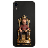 The King Dad - Personalized Father 3D Embossed Leather Phone Case