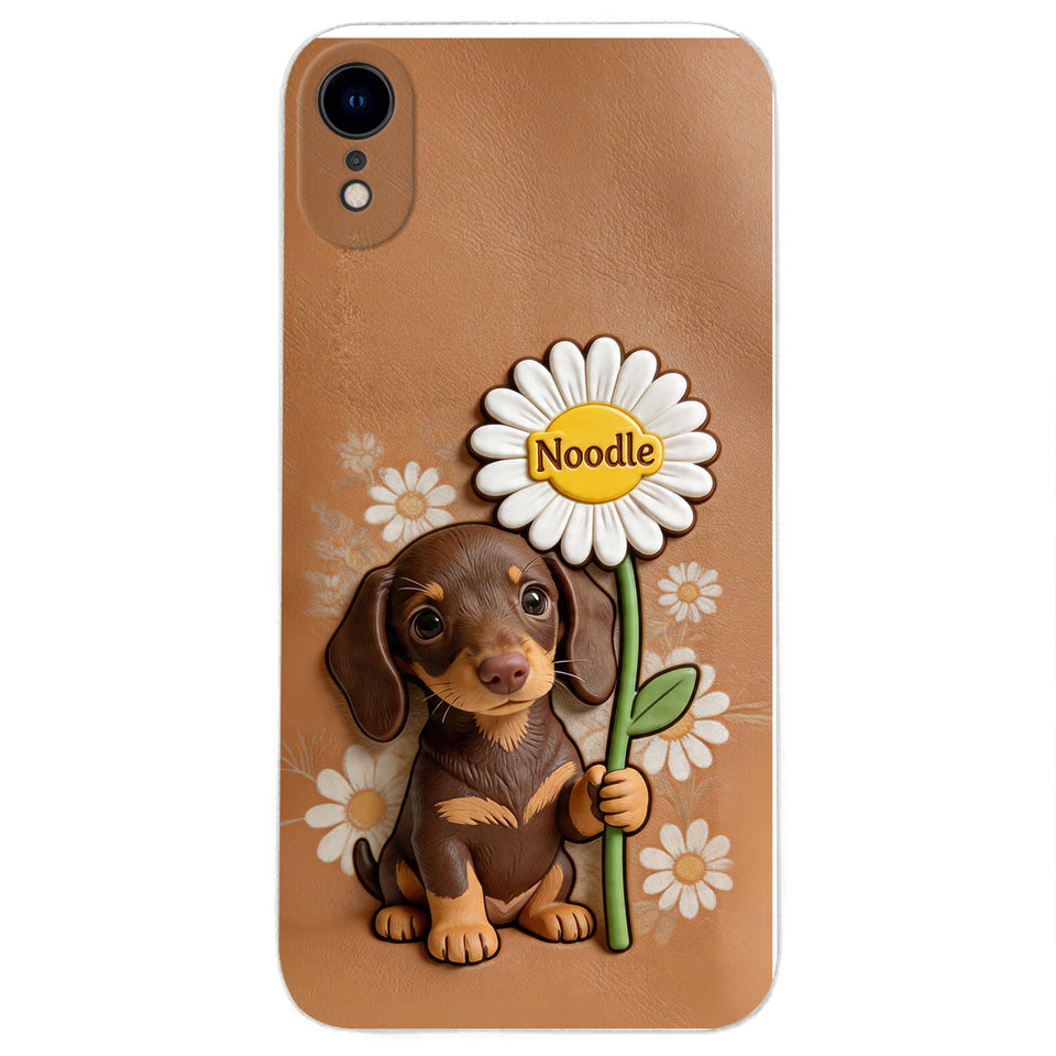 Custom Any Photo - Personalized Dog 3D Embossed Leather Phone Case