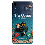 Tropical Sea Life - Personalized Scuba Diving 3D Embossed Leather Phone Case