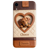 Custom From Any Photo - Personalized Dog Leather Phone Case