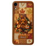 Welcome Fall - Personalized Dog Leather Phone Case