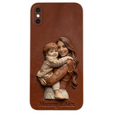 Custom Any Photo Gift For Mom, Grandma - Personalized Mother Leather Phone Case