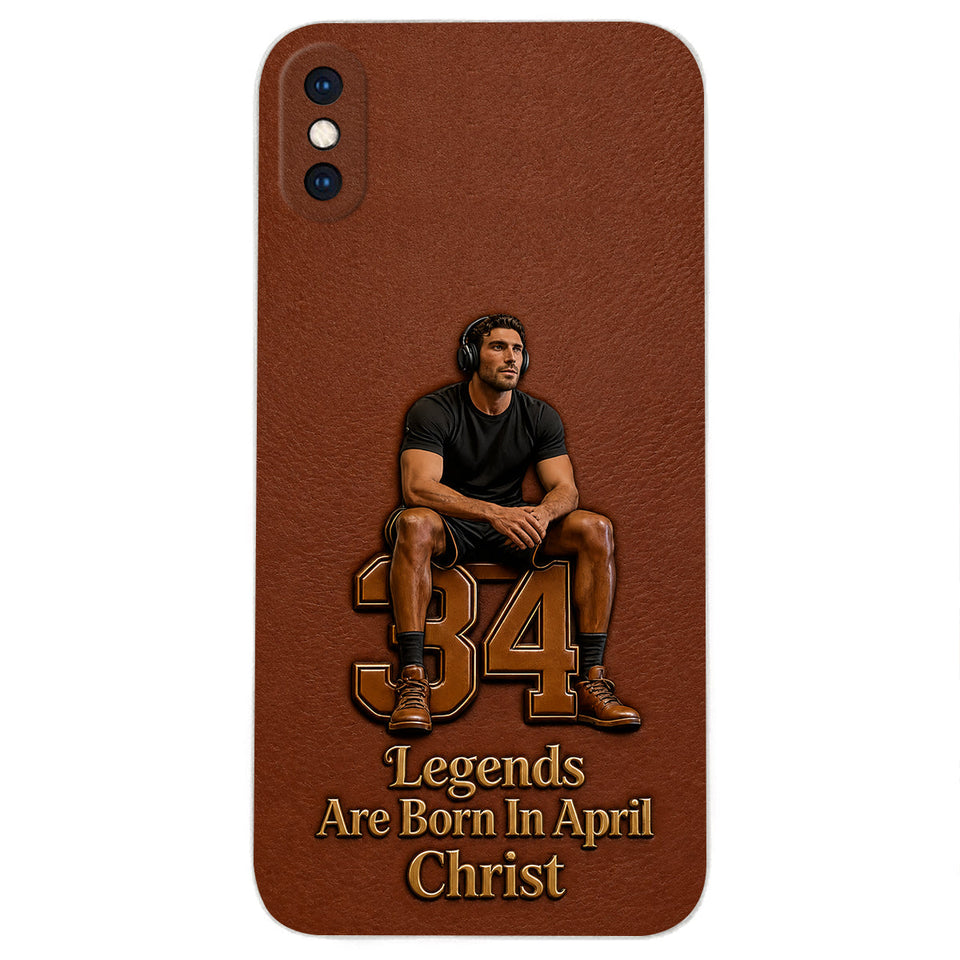 Happy Birthday Legends - Personalized Birthday 3D Embossed Leather Phone Case