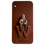 Custom Any Photo - Personalized Beer 3D Embossed Leather Phone Case