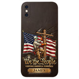 We The People - Personalized Lineman 3D Embossed Leather Phone Case