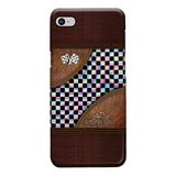 Racing Girl Leather Pattern Print Phone Case