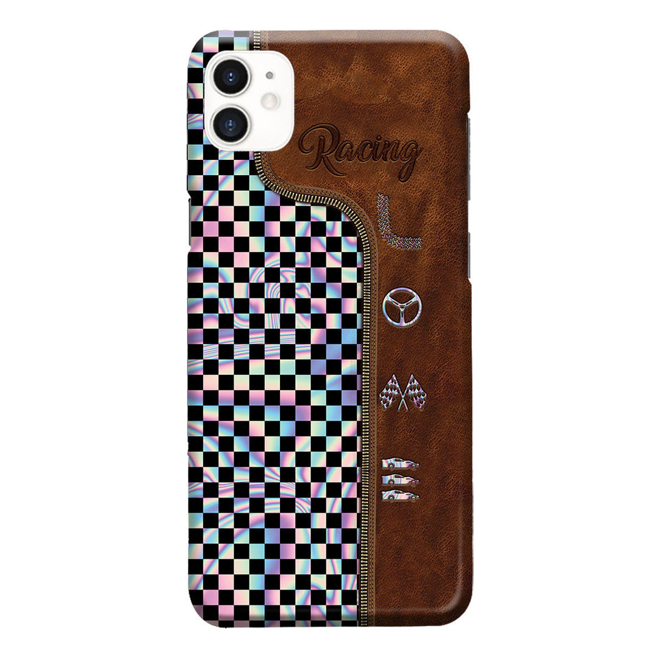 Racing Leather Pattern Print Phone Case