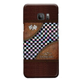 Racing Girl Leather Pattern Print Phone Case