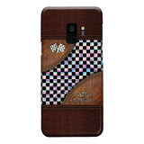 Racing Girl Leather Pattern Print Phone Case