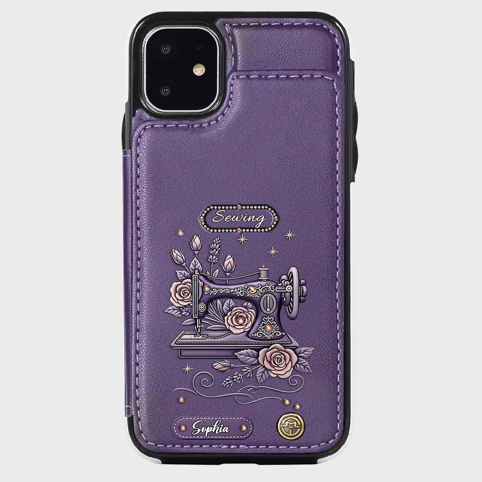 Love Sewing - Personalized Sewing Wallet Phone Case