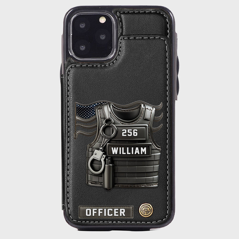 Serve And Protect - Personalized Police Officer Wallet Phone Case