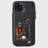 Whiskey & Golf - Personalized Golf Wallet Phone Case