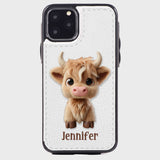 Cute Highland Cow - Personalized Highland Cow Foldable Wallet Phone Case