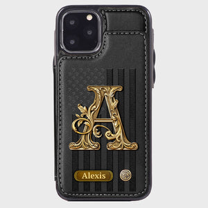Initial Gift For Him, Gift For Man,... - Personalized Wallet Phone Case