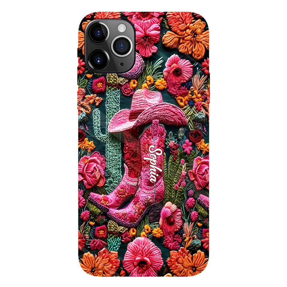 Pink Cowgirl - Personalized Country Girl Full Print Phone Case