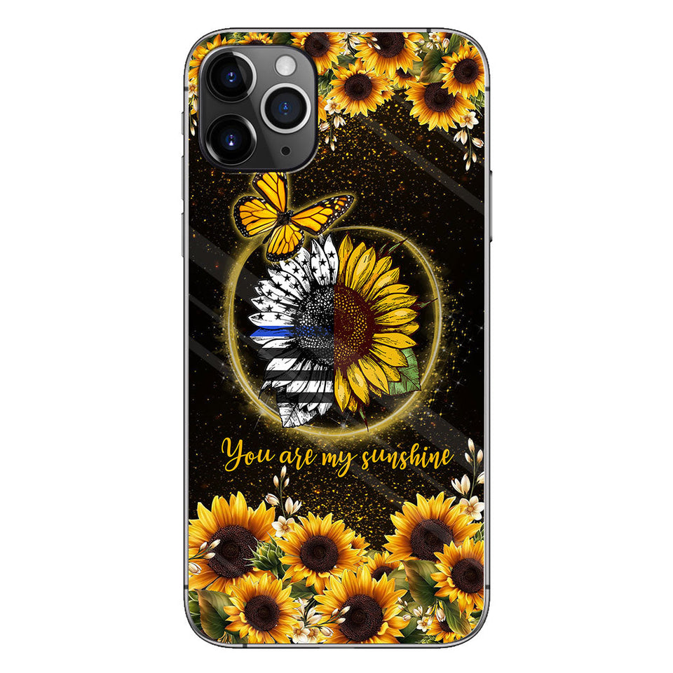 You Are My Sunshine Sunflower Blue Line - Police Officer Phone Case 112021