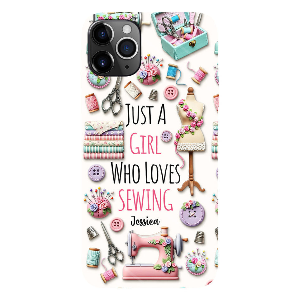 Just A Girl Who Loves Sewing - Personalized Sewing Full Print Phone Case