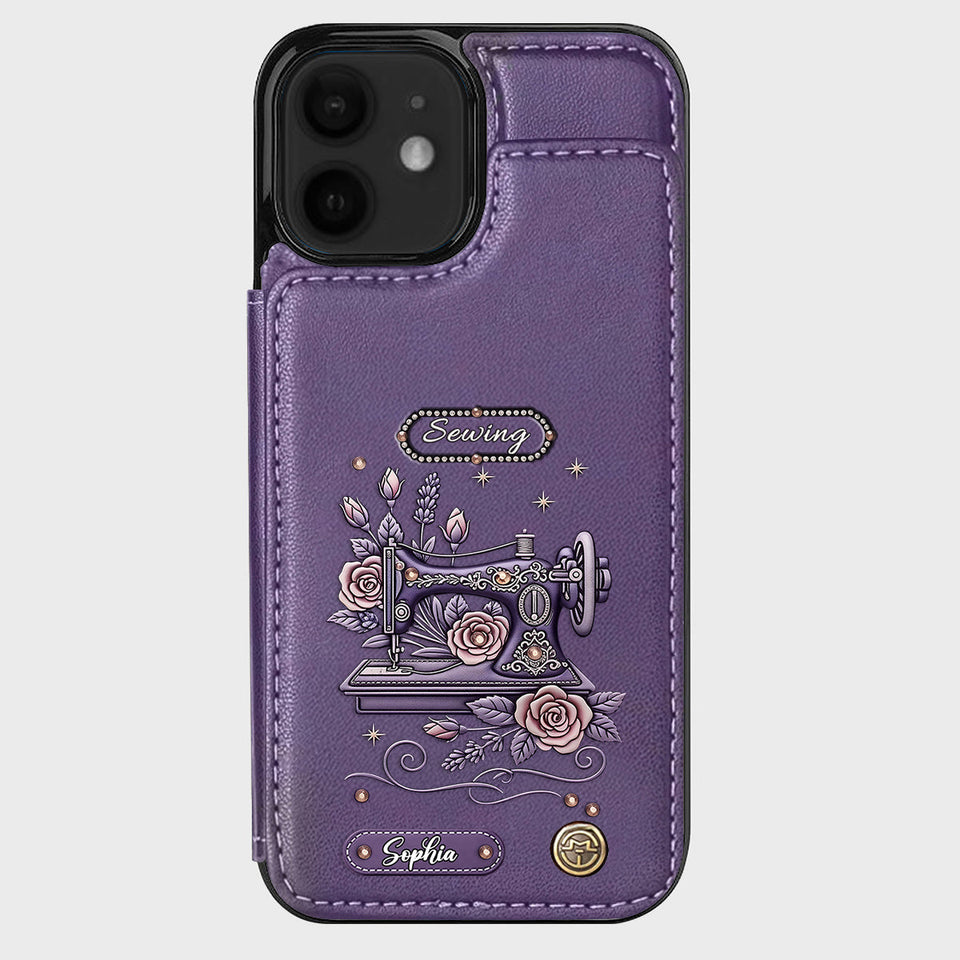 Love Sewing - Personalized Sewing Wallet Phone Case