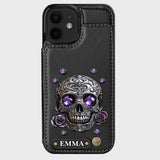 Beautiful Skull And Roses - Personalized Skull Wallet Phone Case