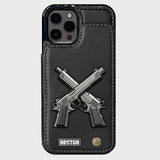 Crossed Pistols - Personalized Tactical equipment Wallet Phone Case
