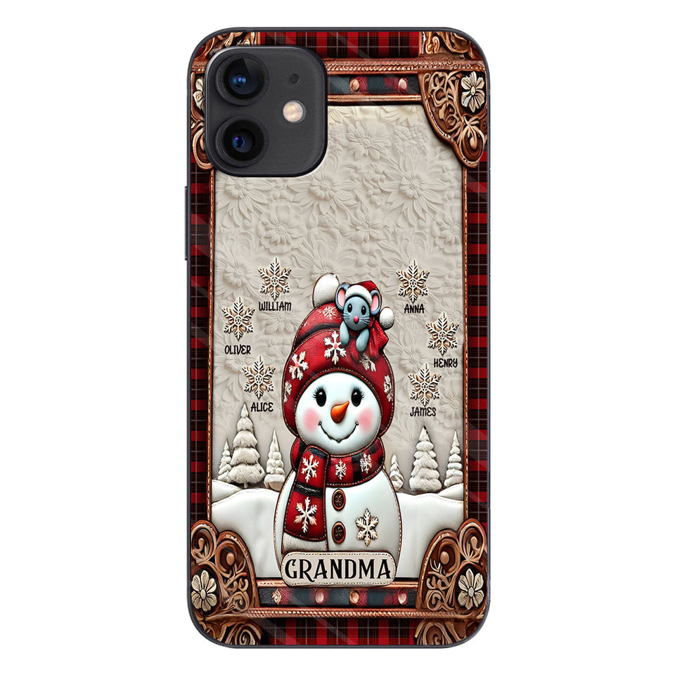 Grandma Snowman Christmas - Personalized Grandma Phone Case