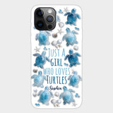 Just A Girl Who Loves Turtles - Personalized Turtle Full Print Phone Case