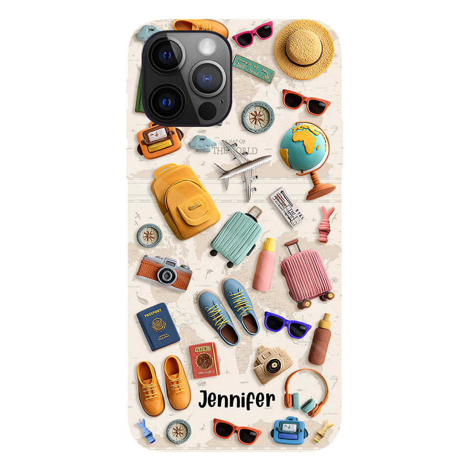 Just A Girl Who Loves Traveling - Personalized Travelling Full Print Phone Case