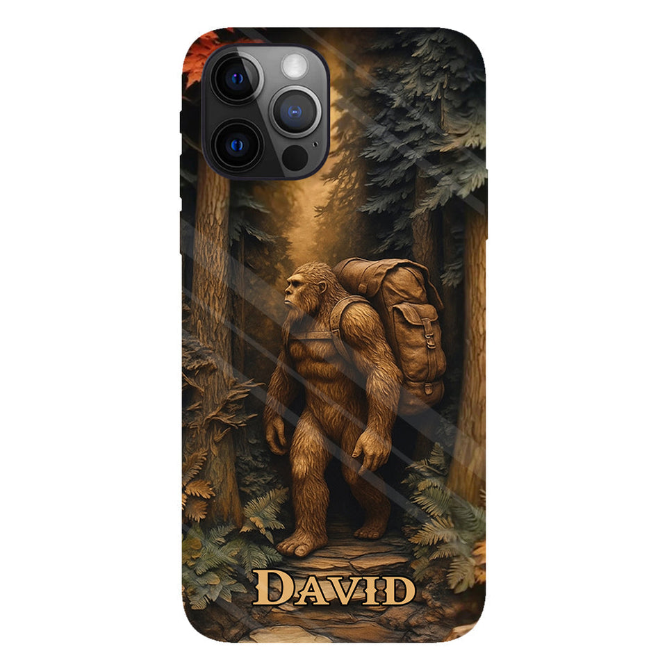 Sasquatch In Forest - Personalized Hiking Full Print Phone Case