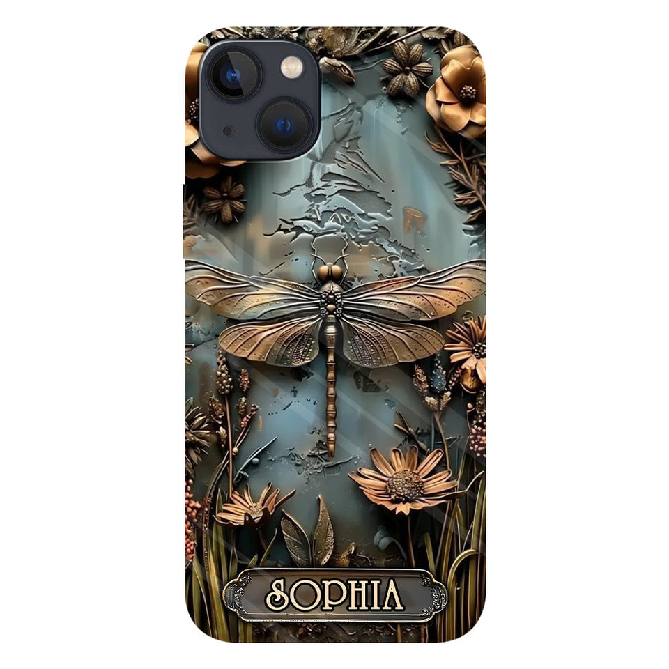 Beautiful Drafgonfly, Butterfly, Hummingbird - Personalized Gardening Full Print Phone Case