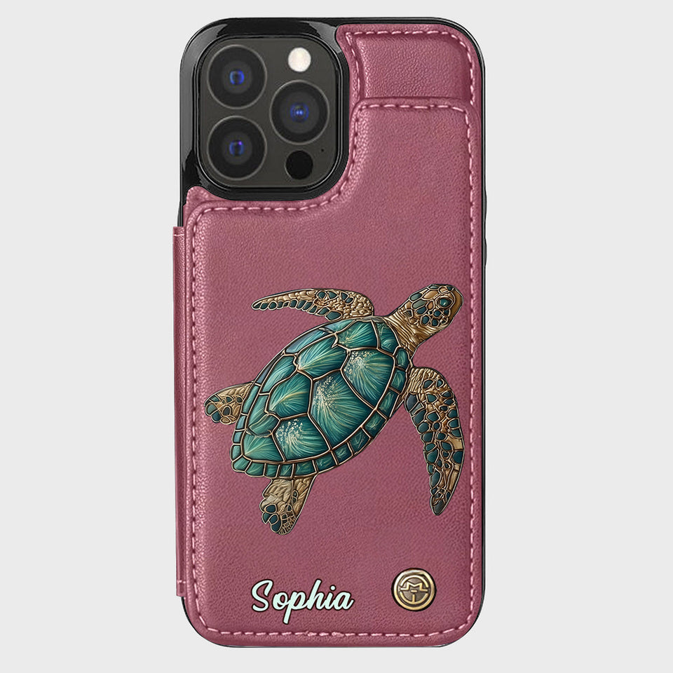 Love Turtles - Personalized Turtle Wallet Phone Case