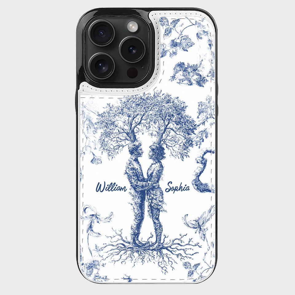Anniversary Gift Toile De Jouy Style You & Me We Got This - Personalized Couple Foldable Wallet Phone Case