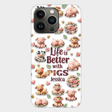 Just A Girl Who Loves Pigs - Personalized Pig Lover Full Print Phone Case