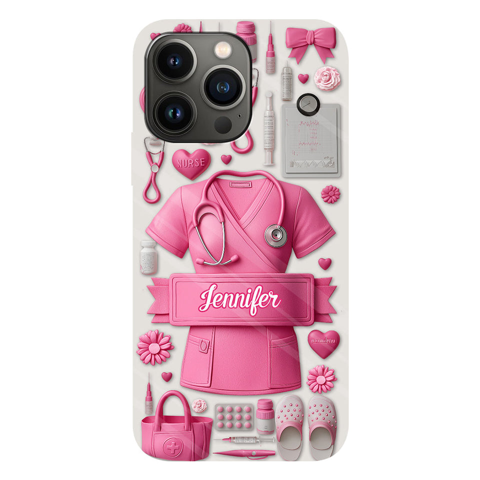 Nursing Is A Work Of Heart - Personalized Nurse Full Print Phone Case