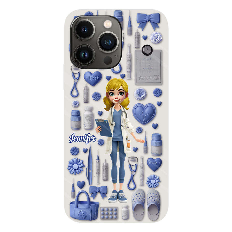 Nursing Is A Work Of Heart - Personalized Nurse Full Print Phone Case
