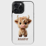 Cute Highland Cow - Personalized Highland Cow Foldable Wallet Phone Case