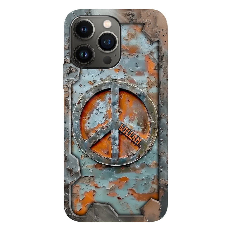 Love Peace - Personalized Hippie Full Print Phone Case