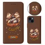 Glitter Football - Personalized Football Wallet Phone Case With Strap