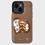 Puppy/ Kitty Makes Heart Hands - Personalized Dog Wallet Phone Case