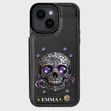 Beautiful Skull And Roses - Personalized Skull Wallet Phone Case