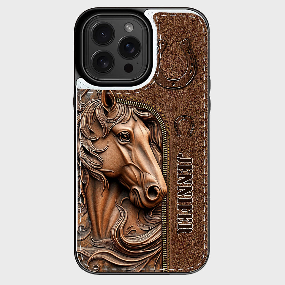 Easily Distracted By Horses - Personalized Horse Foldable Wallet Phone Case