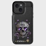 Beautiful Skull And Roses - Personalized Skull Wallet Phone Case
