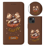 Glitter Football - Personalized Football Wallet Phone Case With Strap