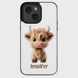 Cute Highland Cow - Personalized Highland Cow Foldable Wallet Phone Case