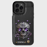 Beautiful Skull And Roses - Personalized Skull Wallet Phone Case